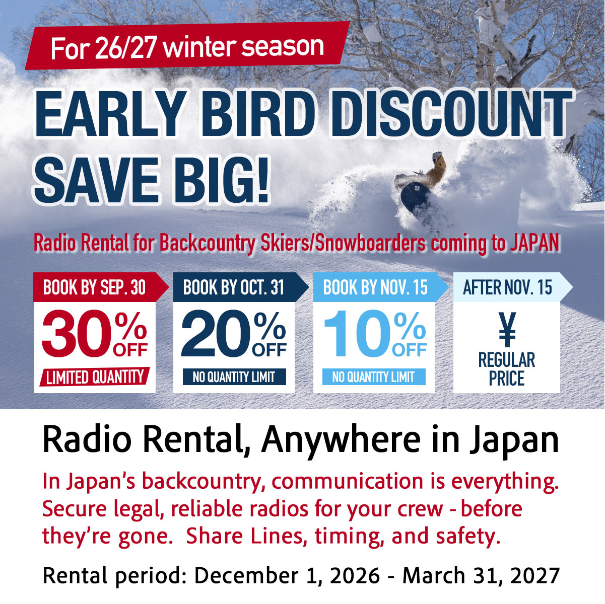 Radio Rental(Early bird discount)